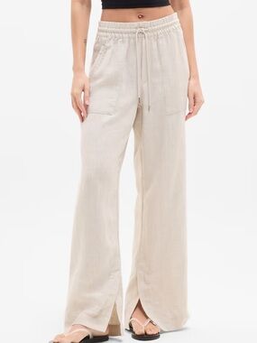 Athleta Retreat 100% Linen High Rise Wide Leg Pant